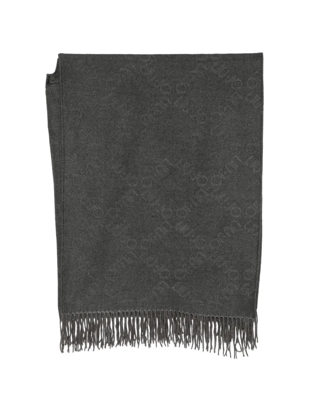 LIU JO logo-jacquard fringed scarf - Grigio