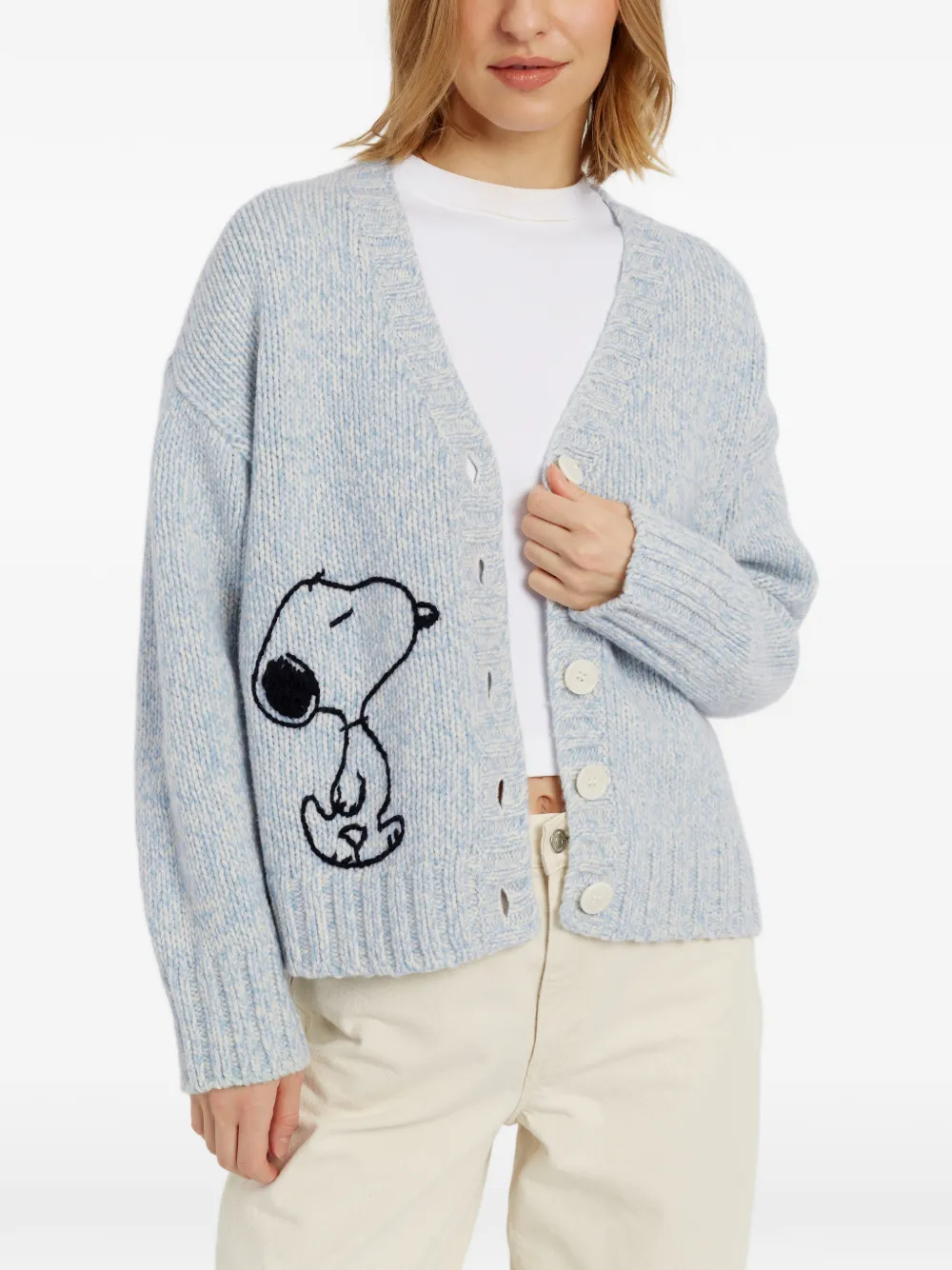 Chinti & Parker Snoopy gebreid vest Blauw