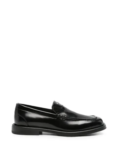 Moschino logo-plaque leather loafers