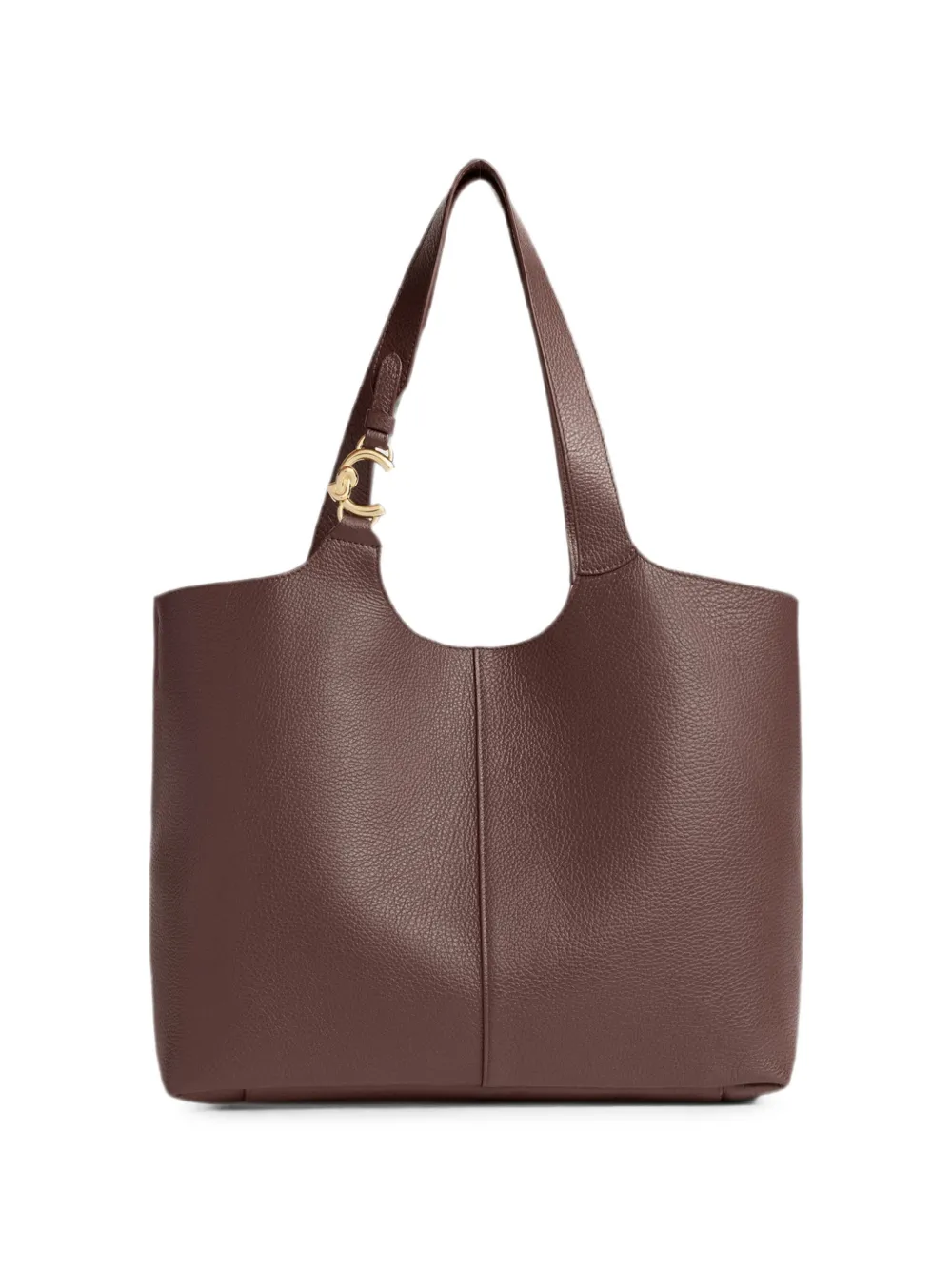 Coccinelle C-Easy grained leather shoulder bag - Marrone