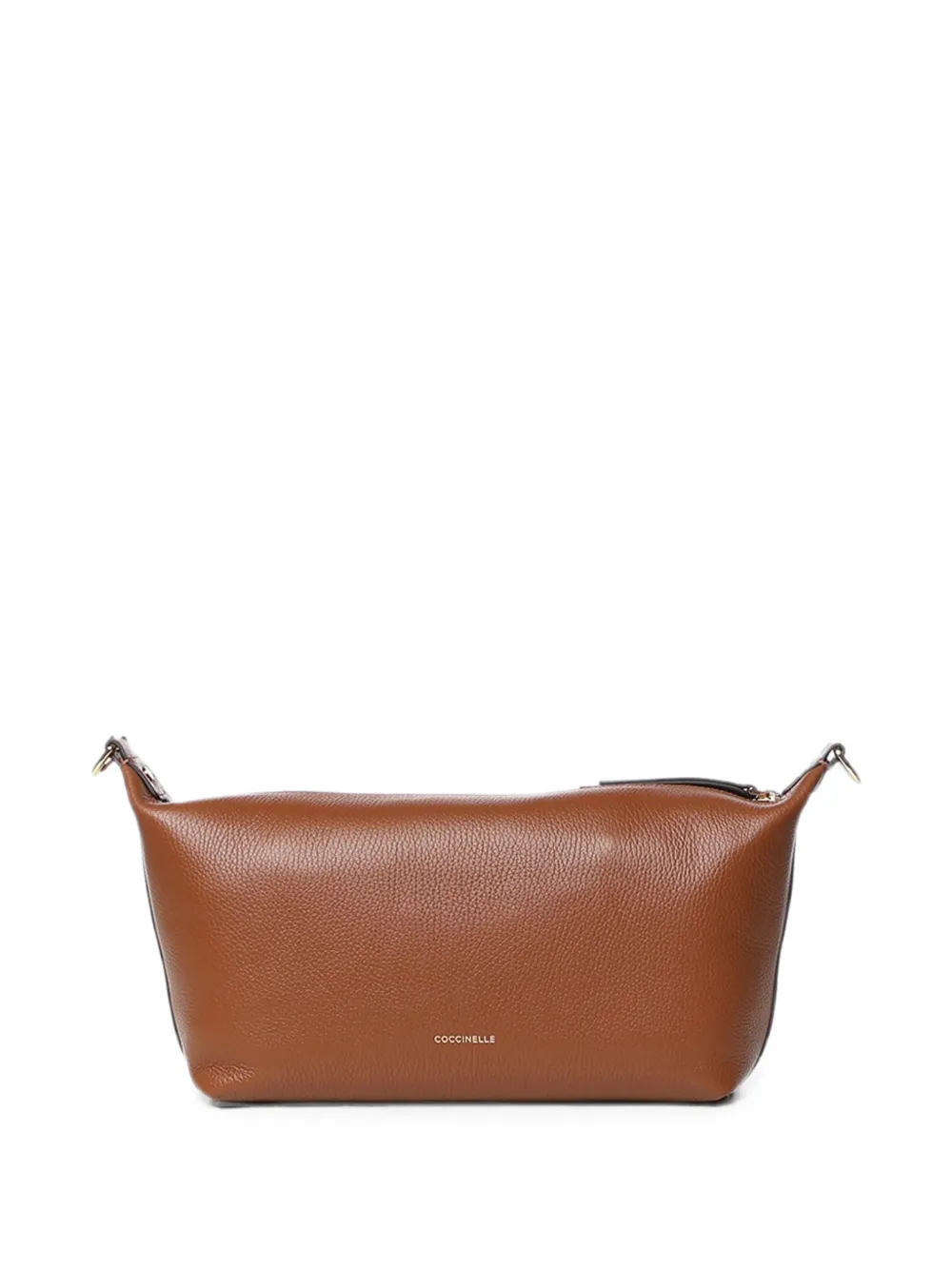 Coccinelle Medium leren schoudertas met textuur Bruin