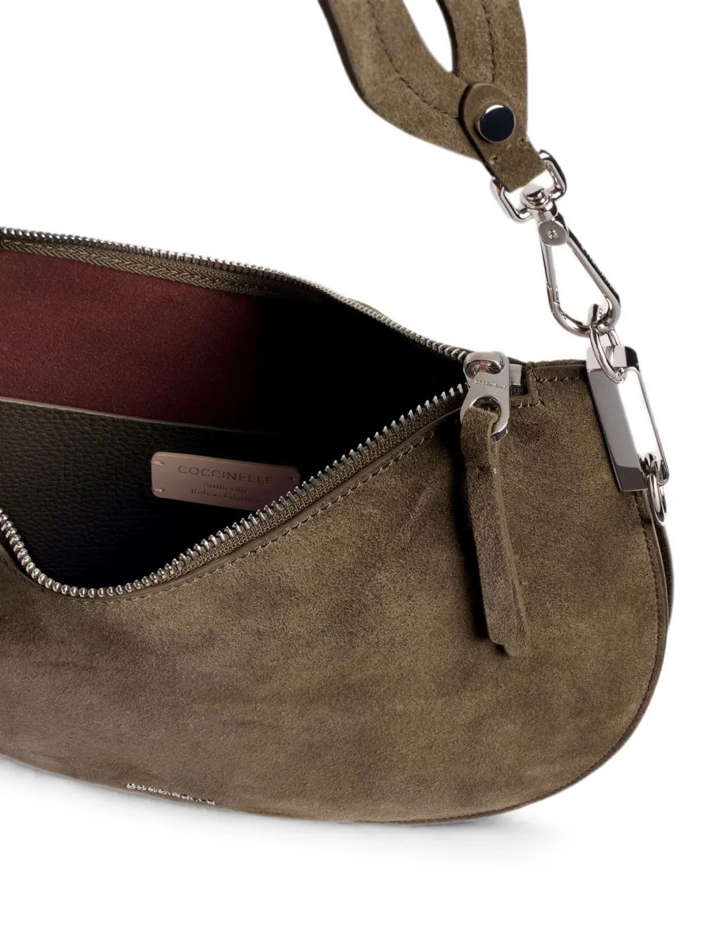 Coccinelle Medium Sunup suède-leren schoudertas Bruin