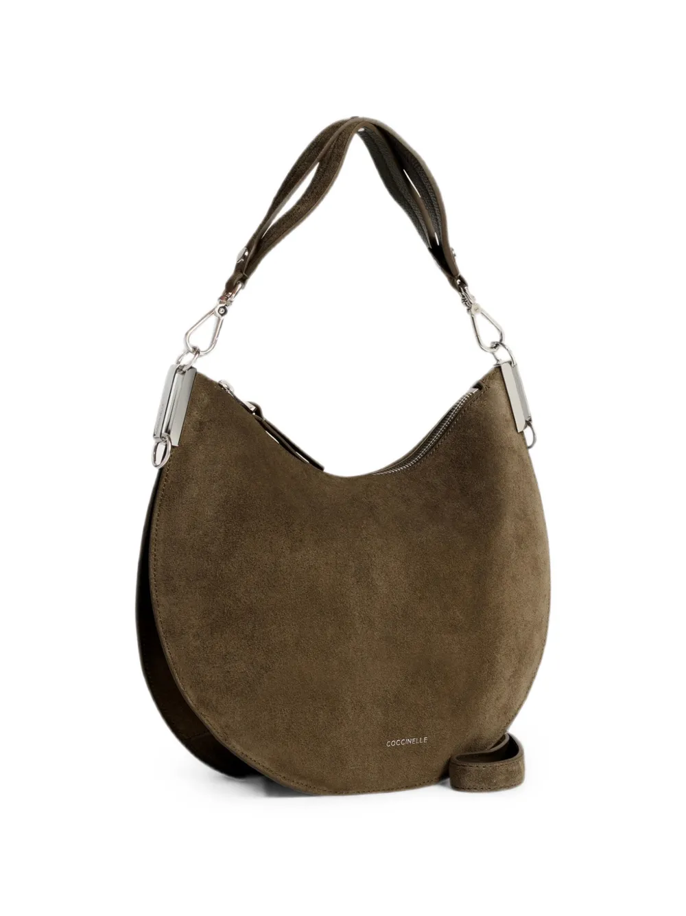Coccinelle Medium Sunup suède-leren schoudertas Bruin
