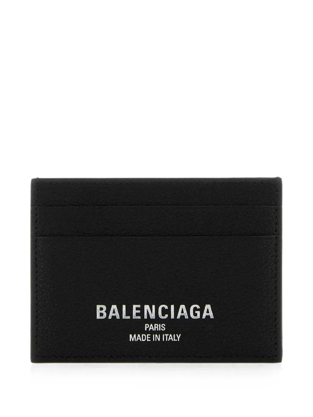 Balenciaga logo-print leather card holder - Nero