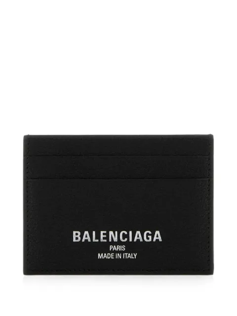 Balenciaga logo-print leather card holder