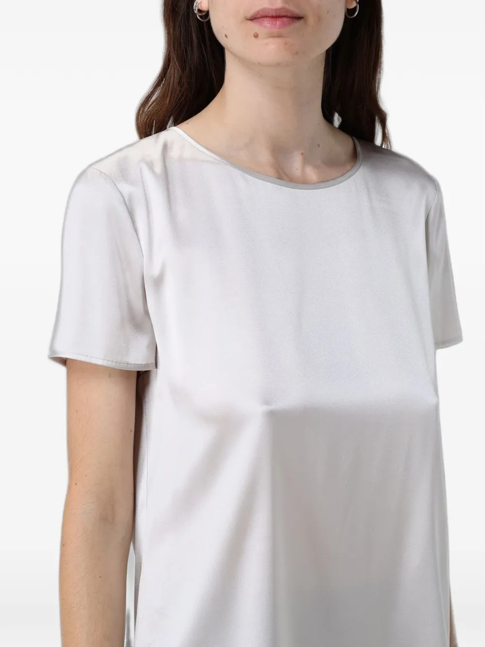 Max Mara Satijnen T-shirt Grijs