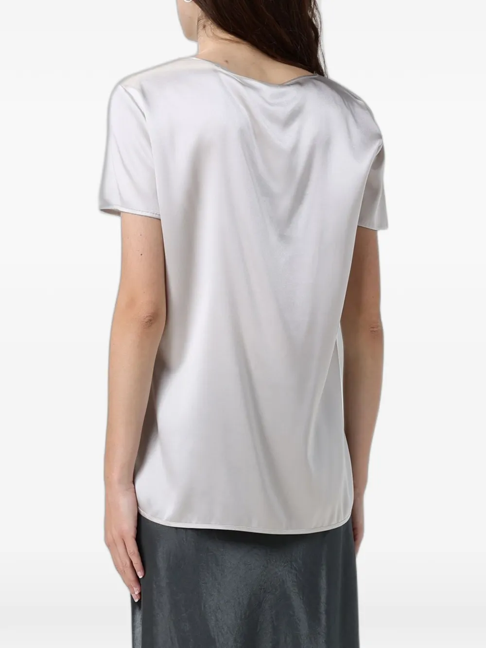 Max Mara Satijnen T-shirt Grijs