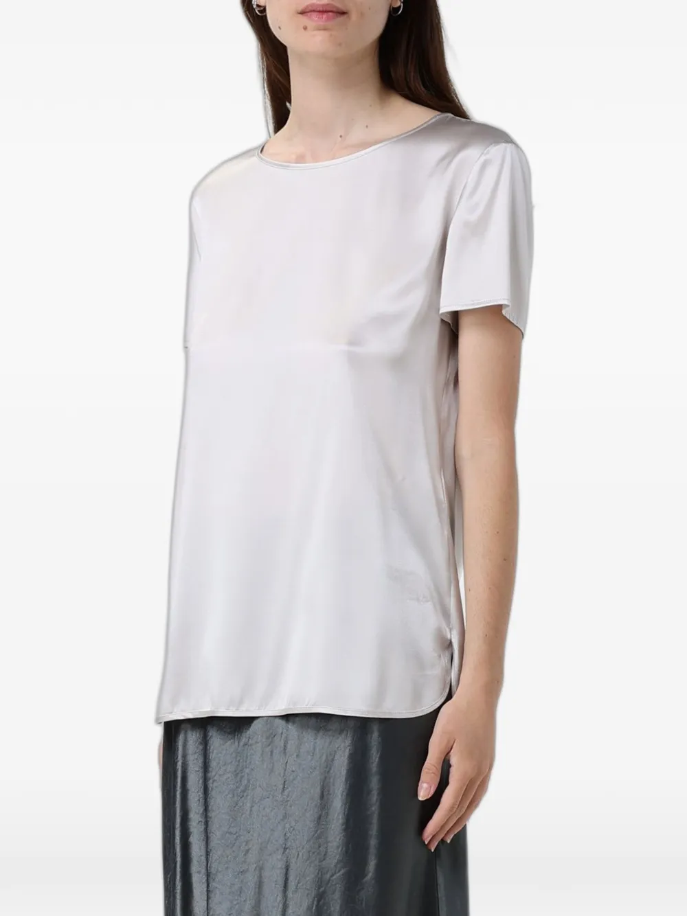 Max Mara Satijnen T-shirt Grijs