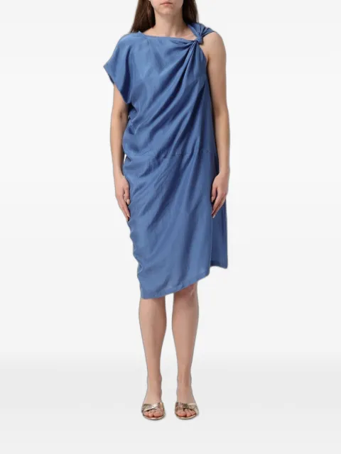 Tela asymmetric linen midi dress