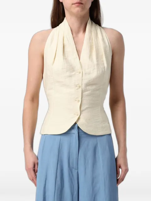 Tela V-neck single-breasted waistcoat