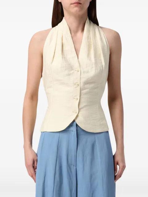 Tela V-neck single-breasted waistcoat