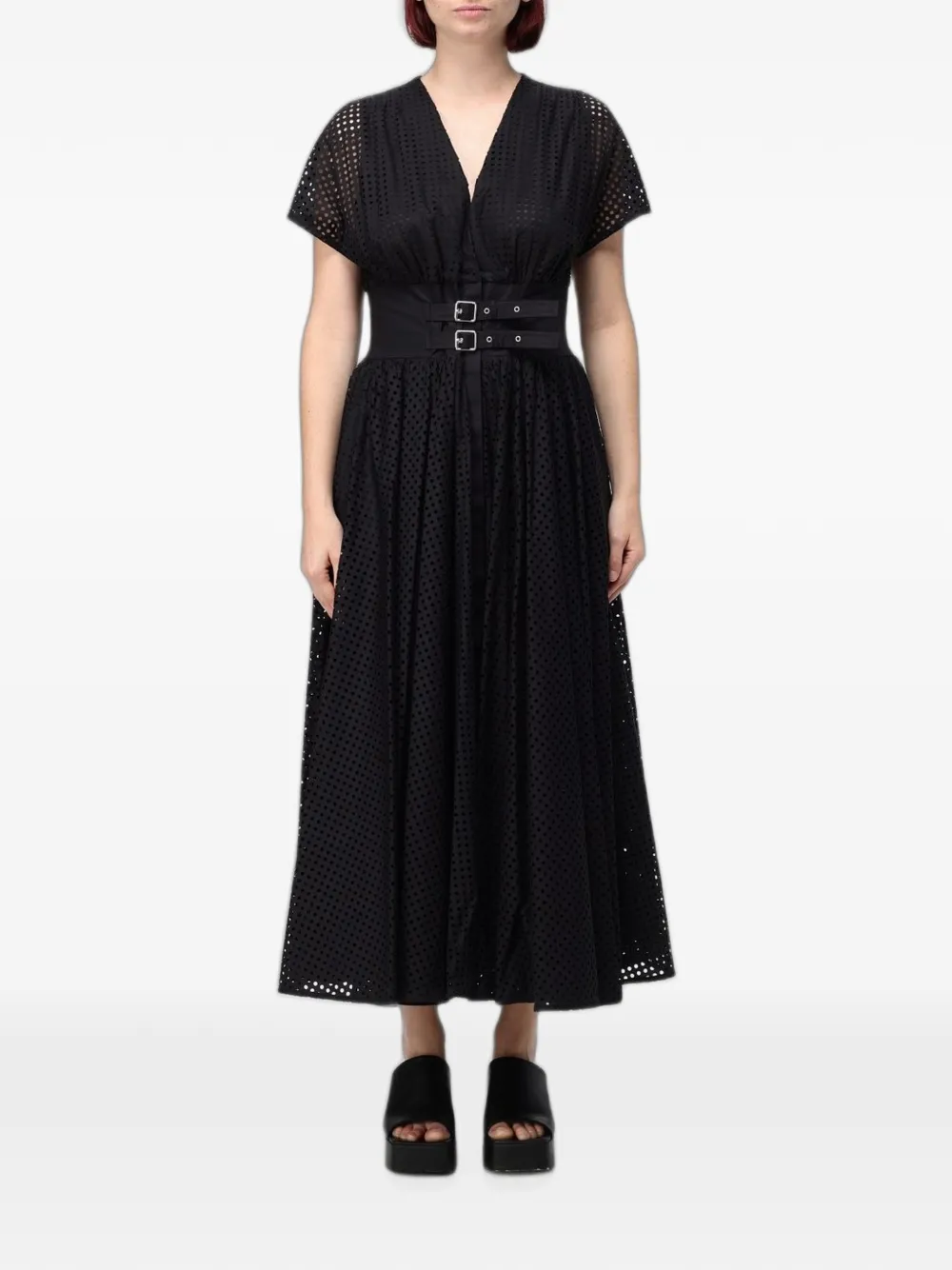 MeimeiJ perforated belted midi dress