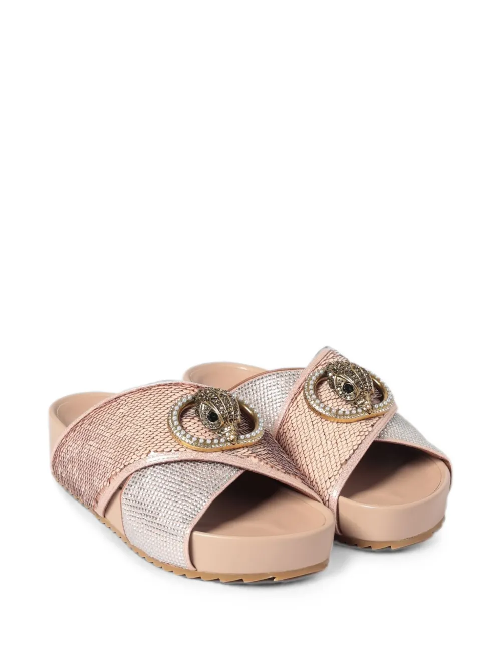 Kurt Geiger London sequin-embellished Eagle head sandals Roze