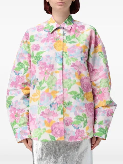 MSGM floral-print cotton shirt