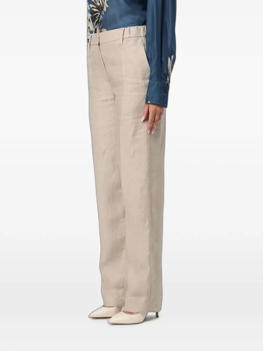 Brunello Cucinelli Straight broek verfraaid met monile Beige