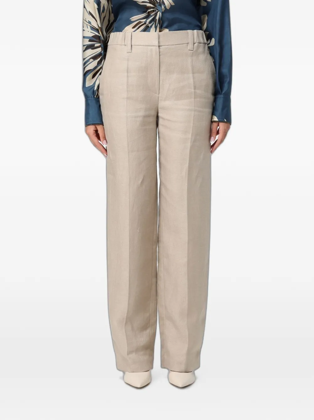Brunello Cucinelli monile-embellished straight-leg trousers - Neutrals