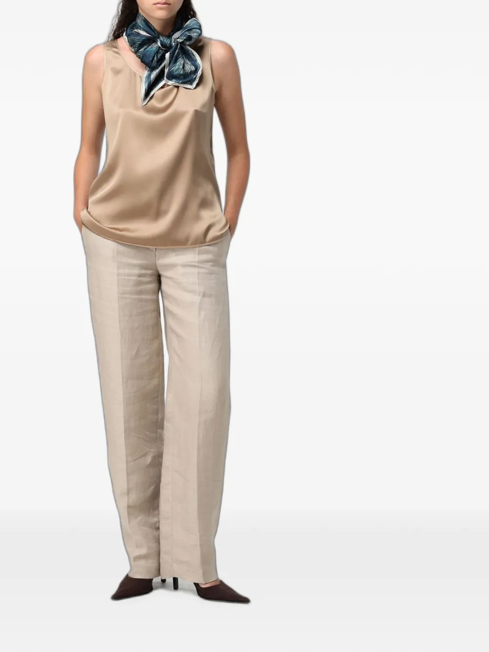 Max Mara Mouwloze top Beige