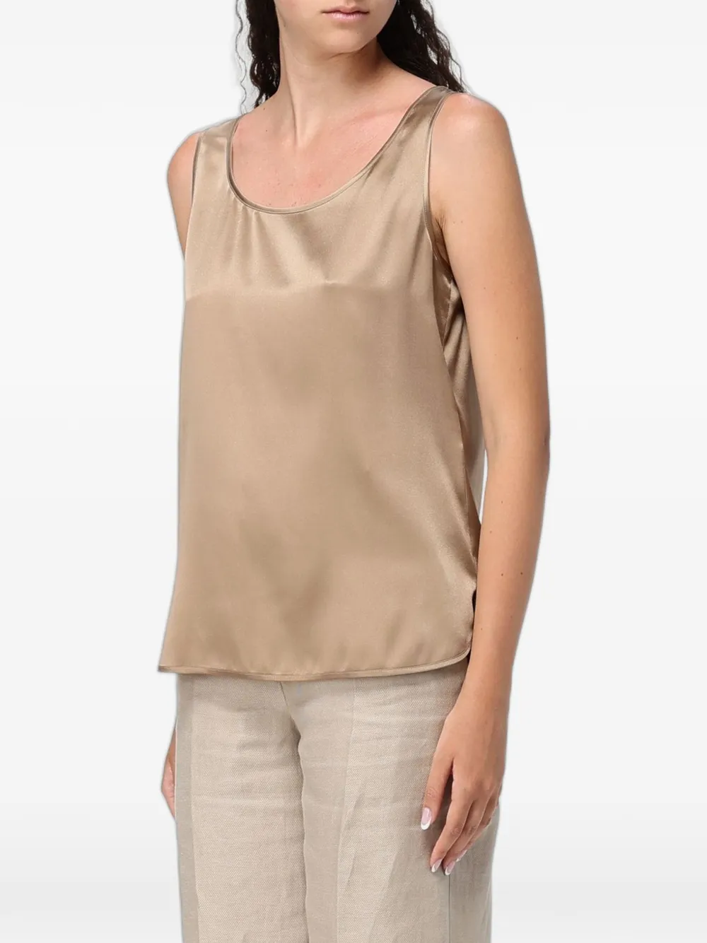 Max Mara Mouwloze top Beige
