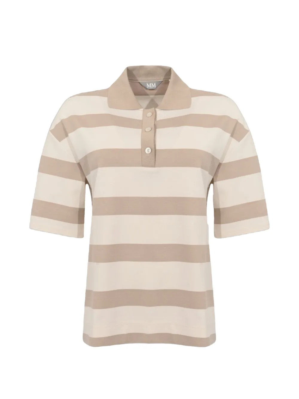 Max Mara striped cotton polo shirt - Toni neutri