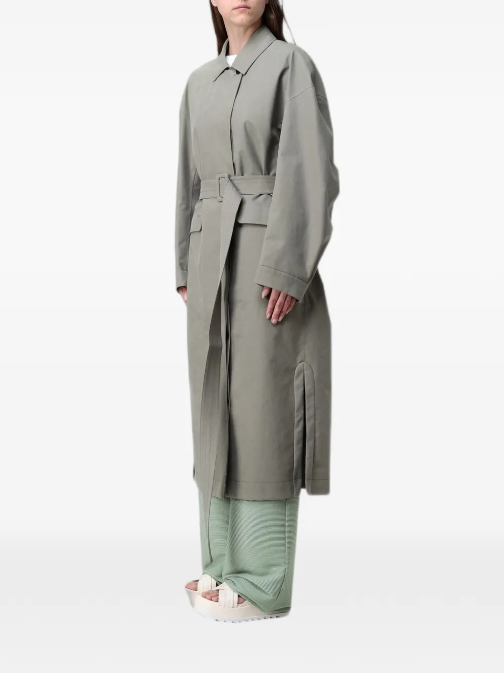 Max Mara Trenchcoat met enkele rij knopen Grijs