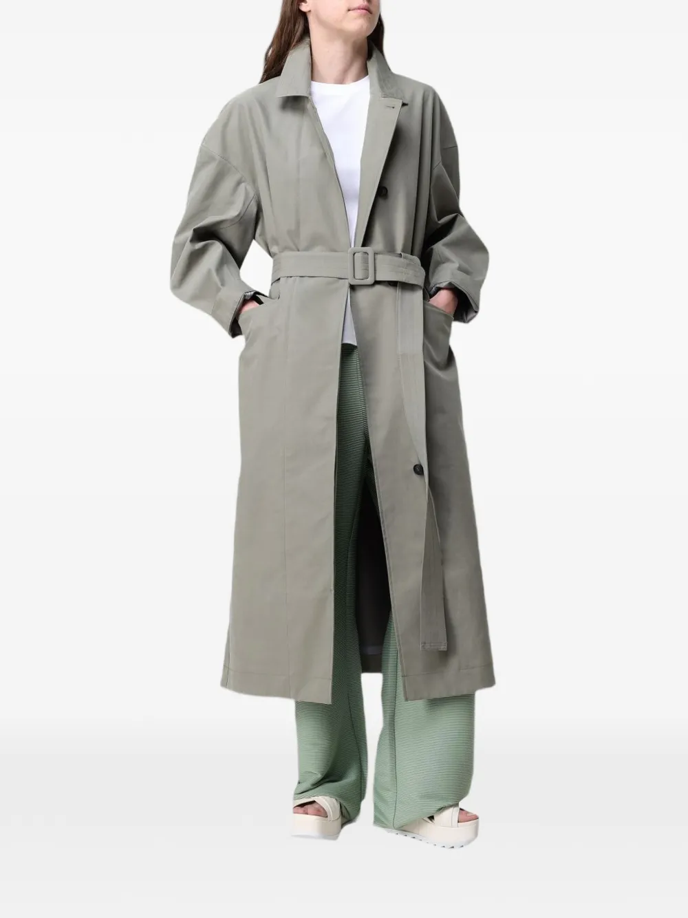 Max Mara belted single-breasted trench coat - Grigio