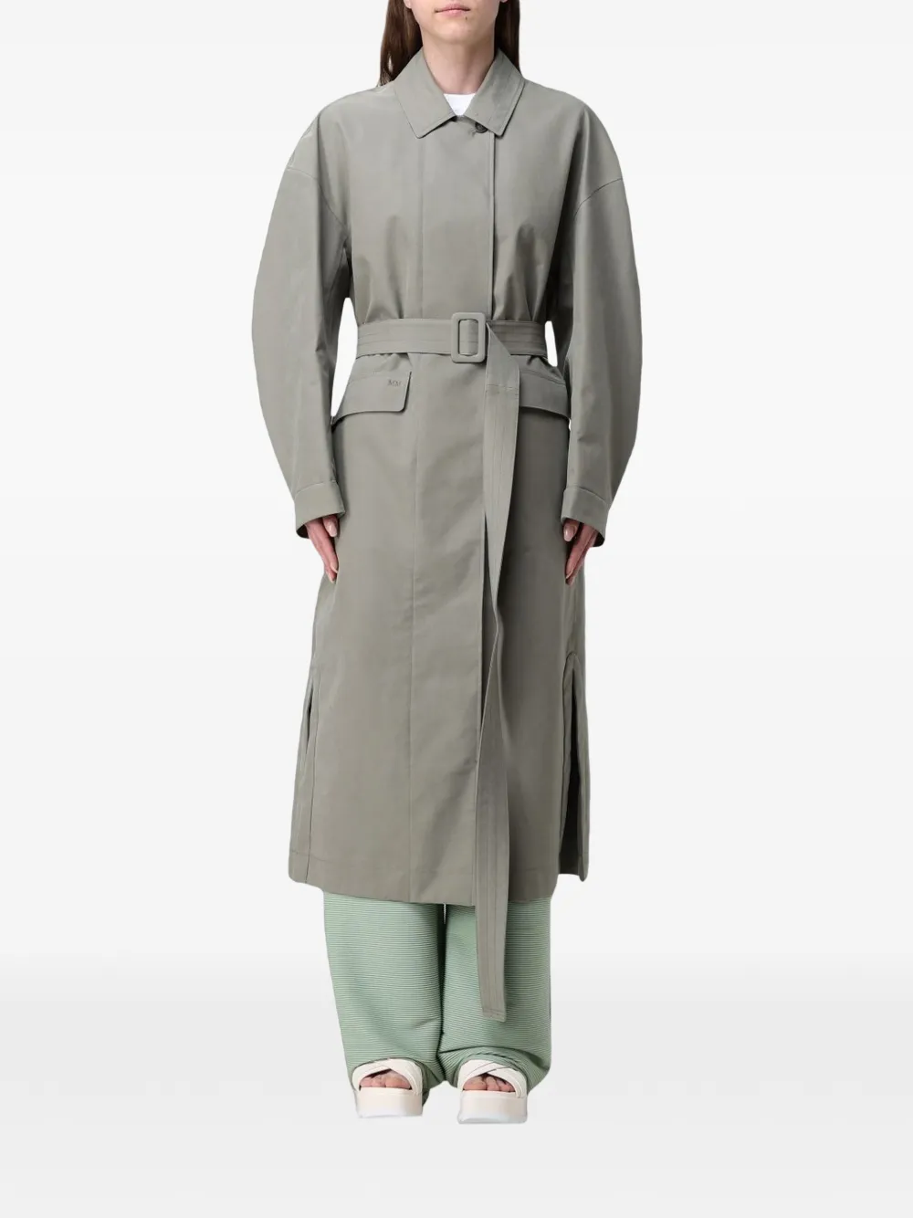Max Mara Trenchcoat met enkele rij knopen Grijs