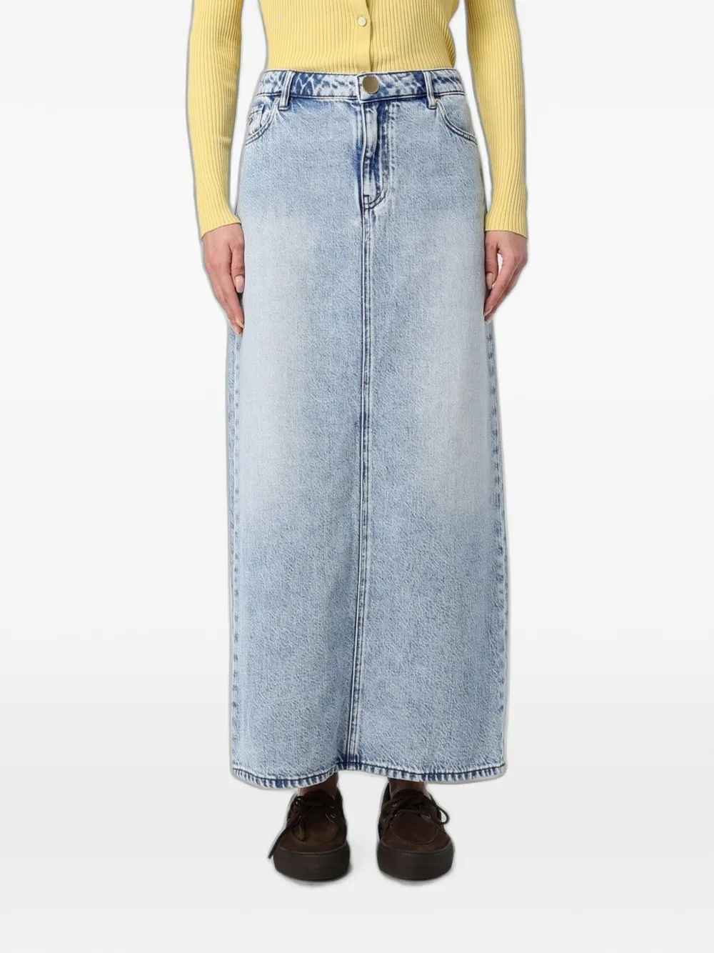 Armani Exchange faded-effect long-length skirt - Blu