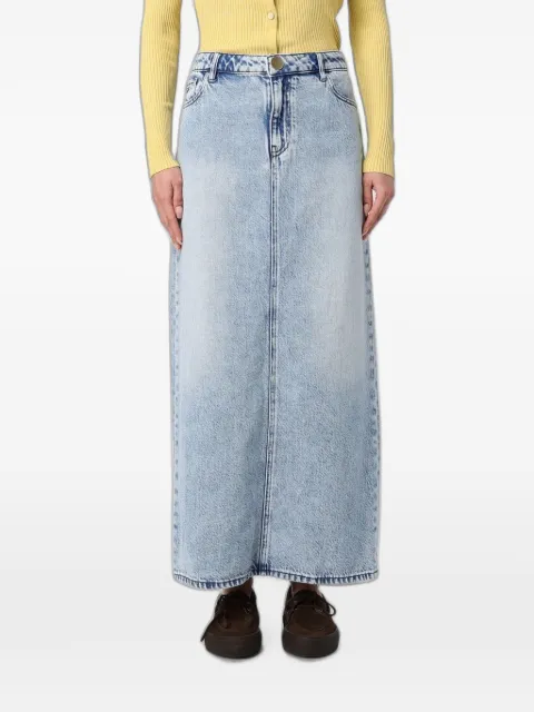 Armani Exchange faded-effect long-length skirt