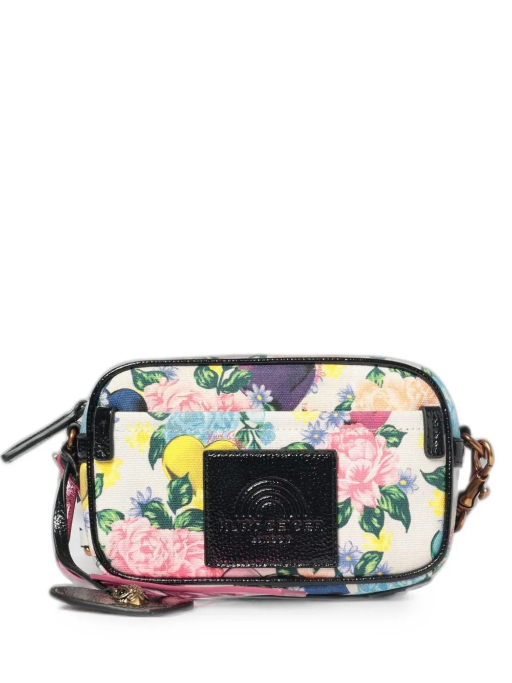 Kurt Geiger London floral-print logo-strap shoulder bag - Bianco