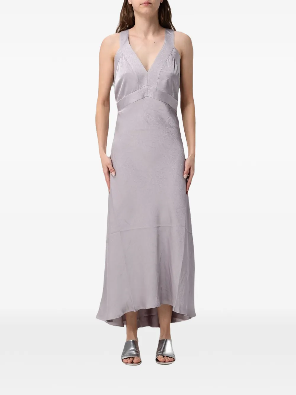 BOSS Danden floral-jacquard asymmetric dress - Viola