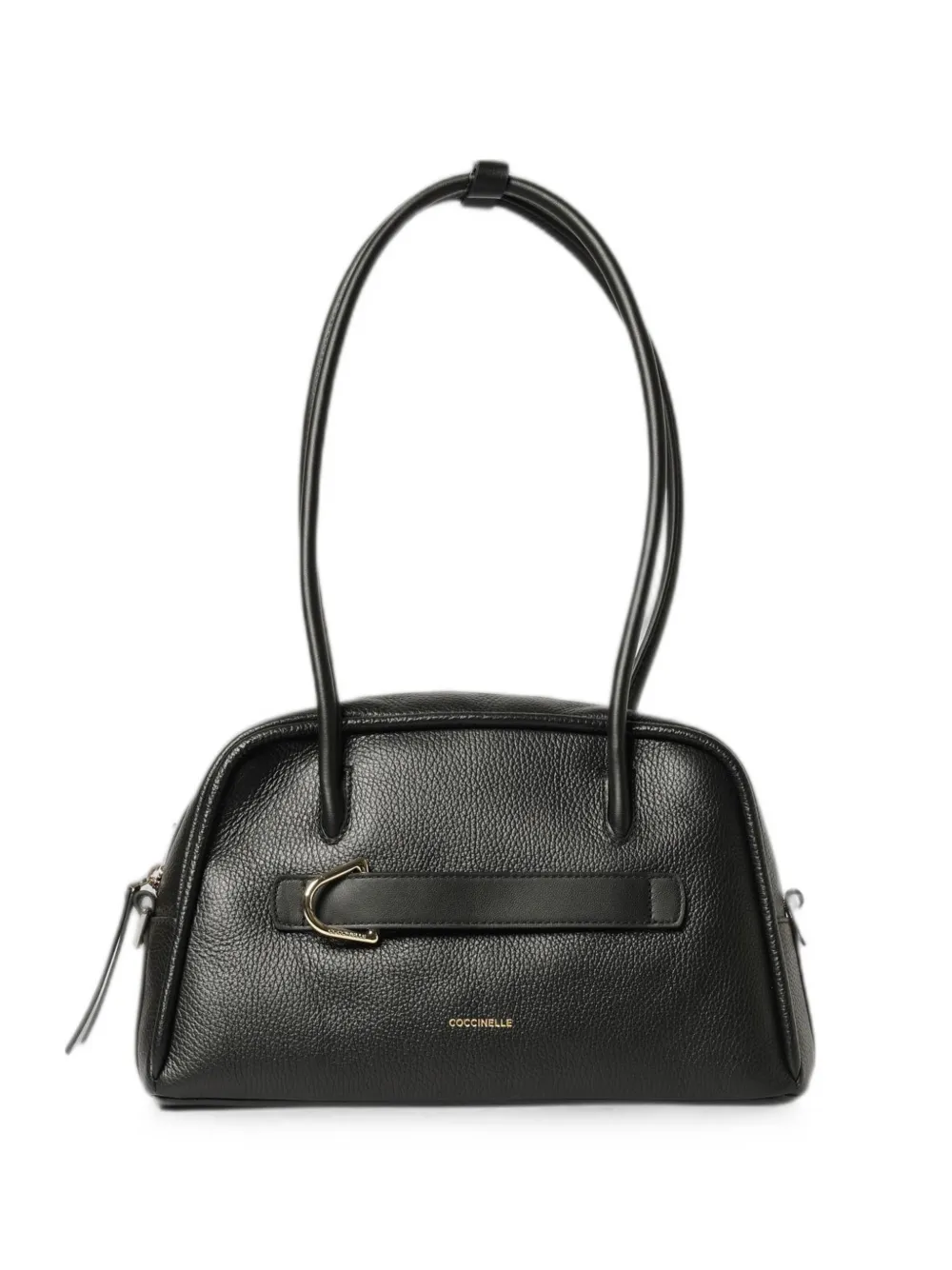Coccinelle Paki grained leather shoulder bag - Schwarz