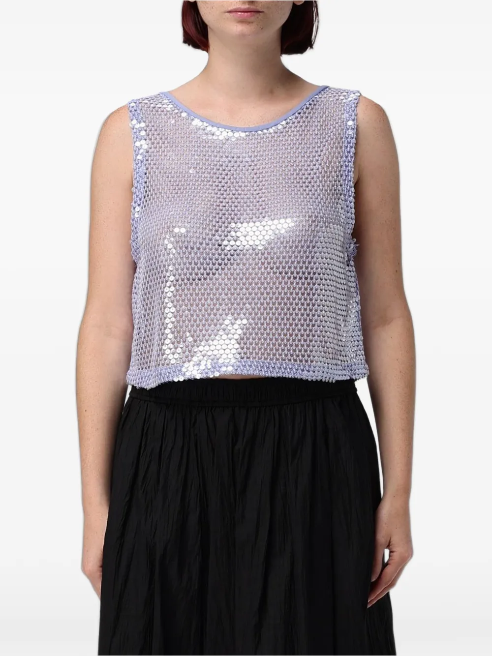 Emporio Armani sequin-embellished mesh top - Violett