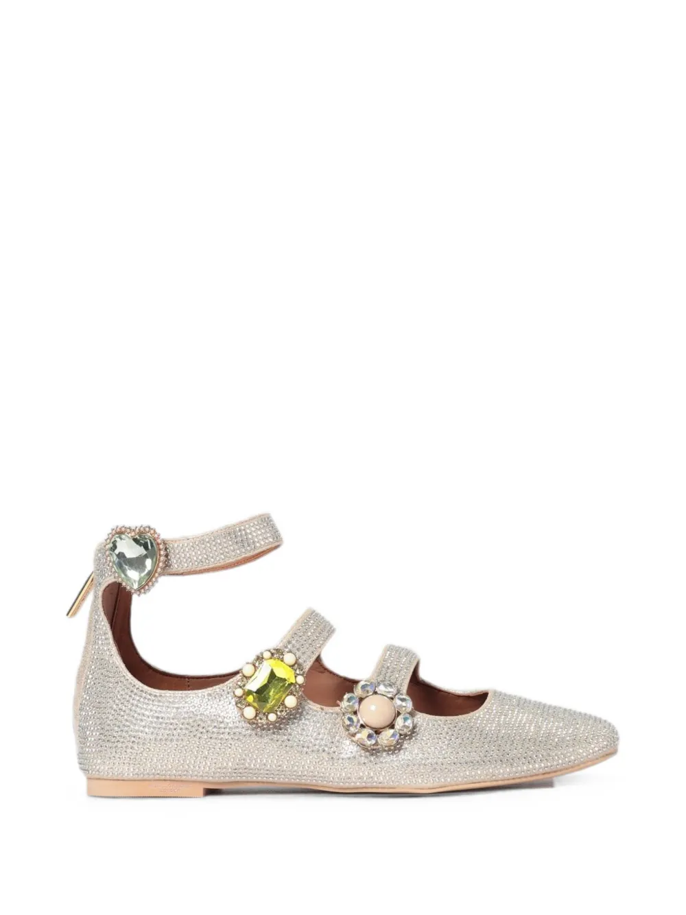 Kurt Geiger London crystal-embellished multi-strap ballet flats - Argento