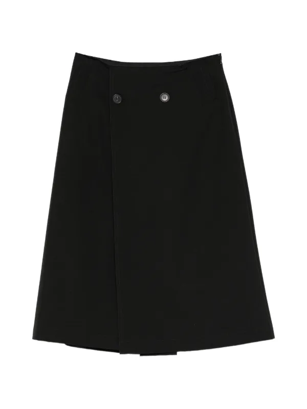 MM6 Maison Margiela Button Midi Skirt in Black