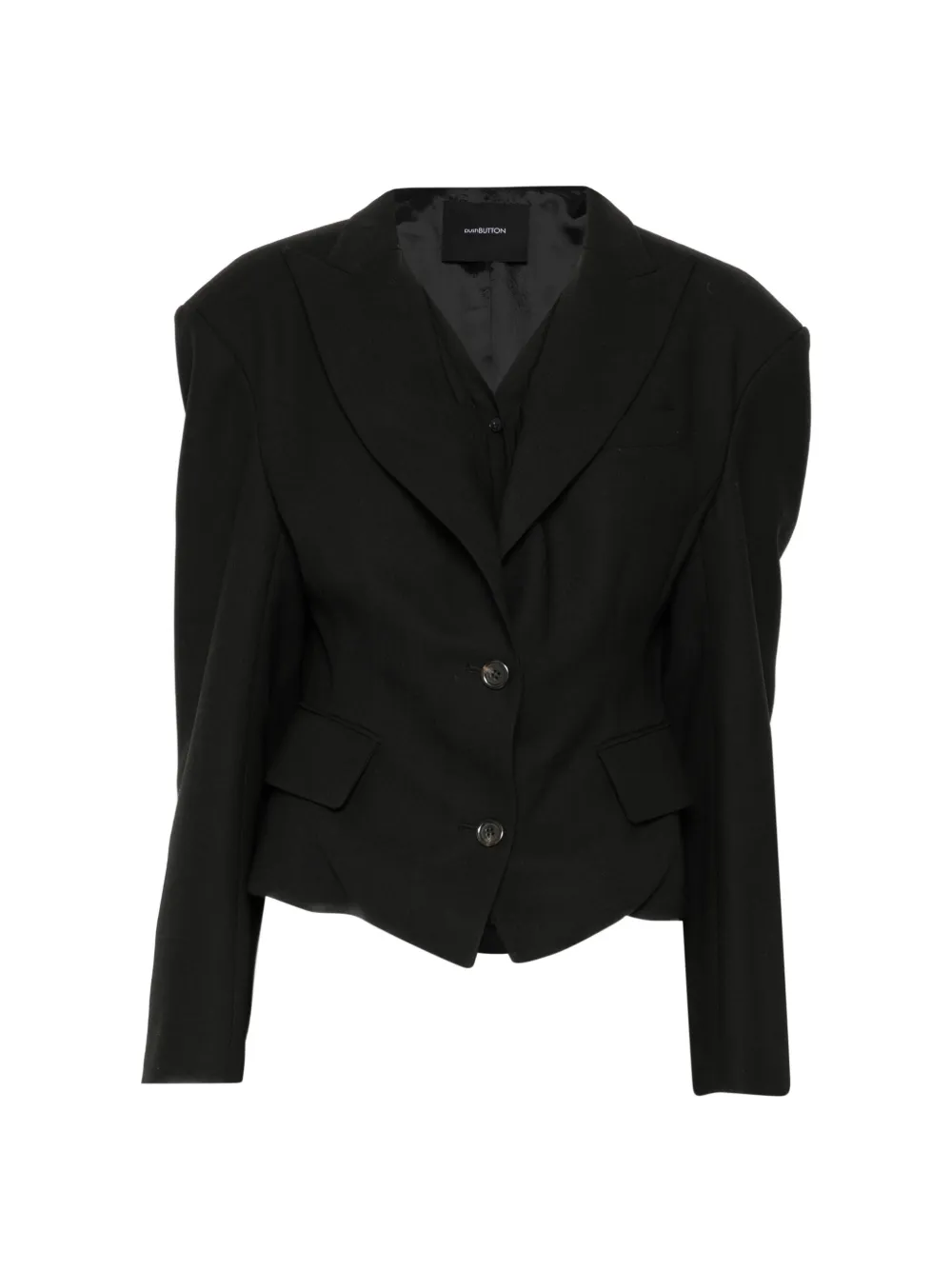 Pushbutton Curved Convertible Blazer In Black