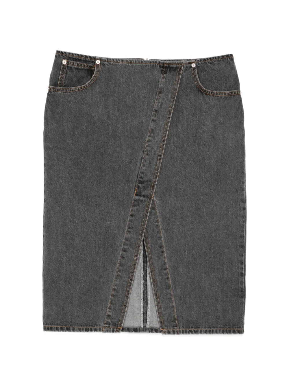 pushBUTTON diagonal-slit denim skirt | Grey | Image 1