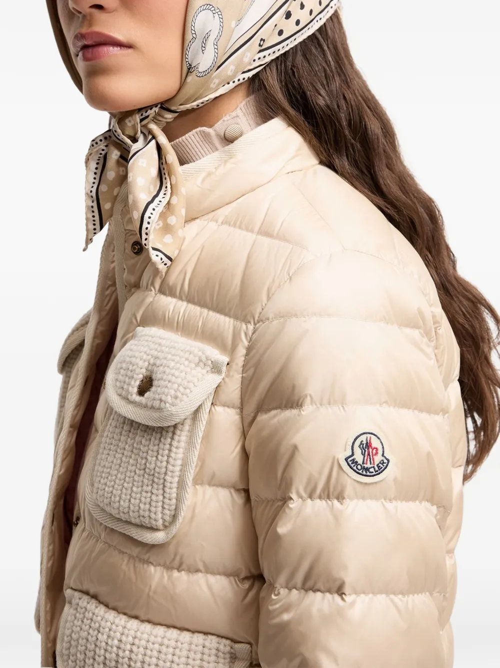Moncler Furet jack met vlak met textuur Beige