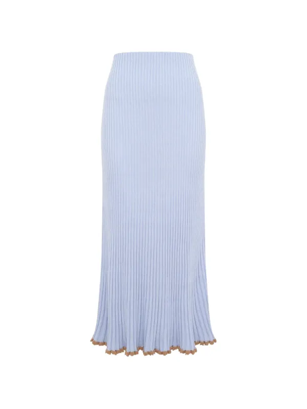 Gabriela Hearst Kavya Midi Skirt in Blue