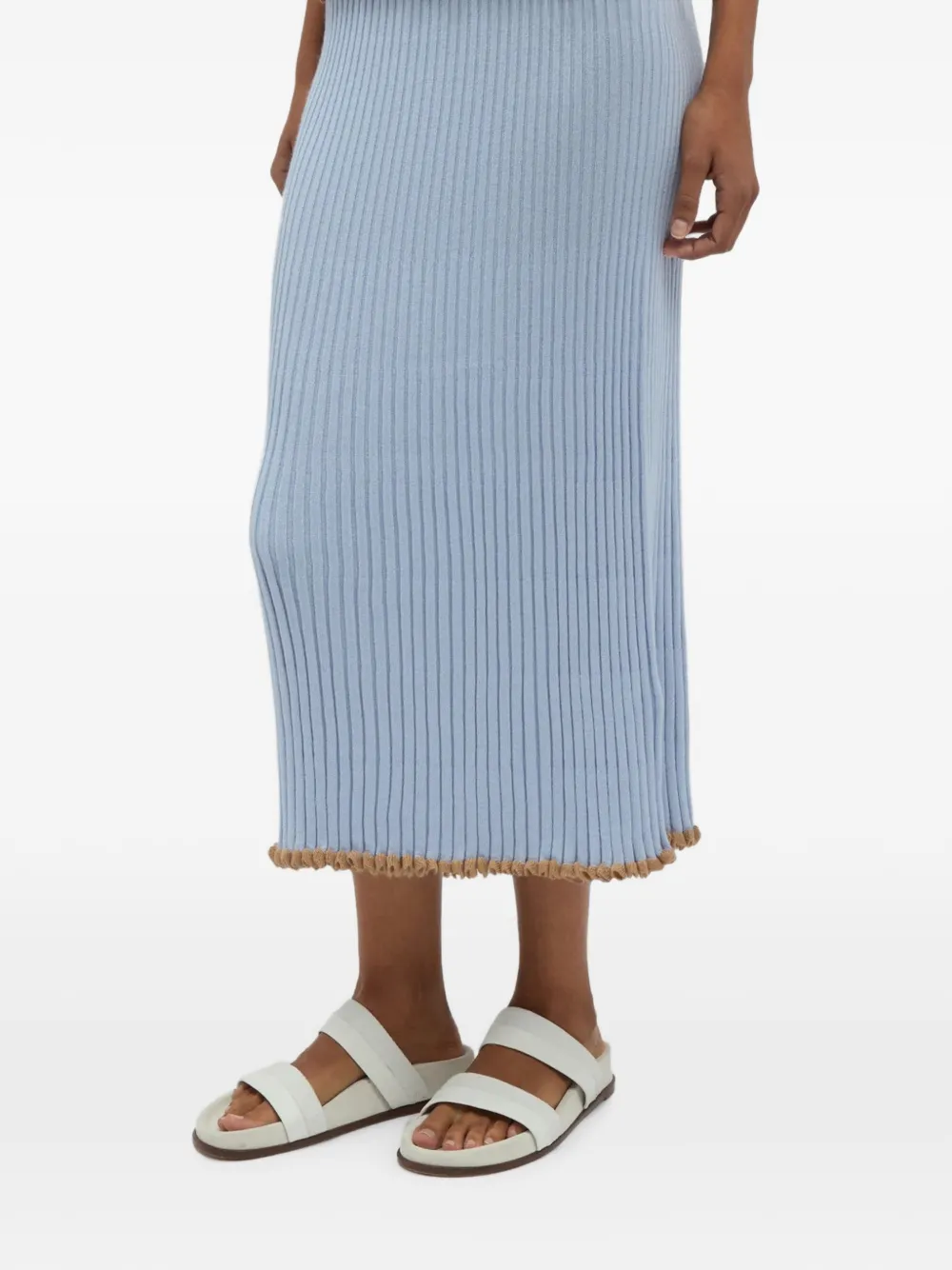 Gabriela Hearst Kavya Midi Skirt in Blue, view 4