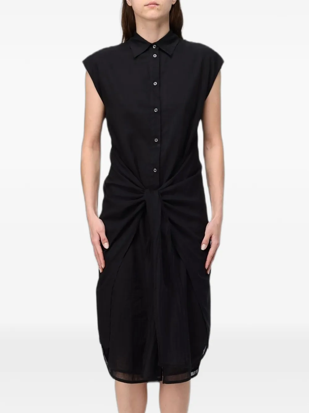 Tela knot-detail sleeveless midi dress - Schwarz