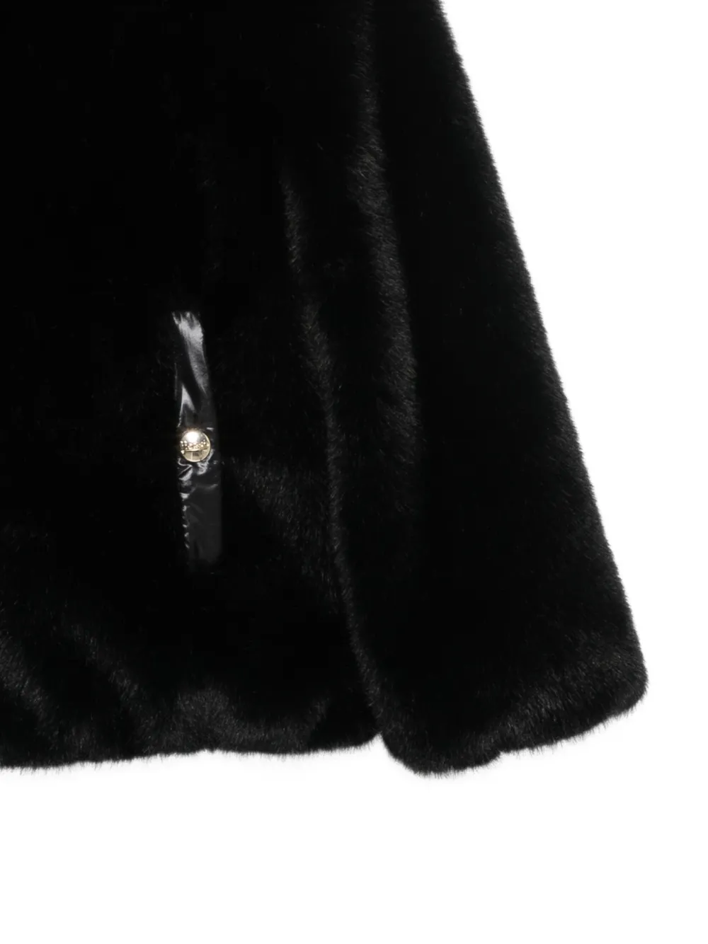 Herno Kids Jack van imitatiebont met capuchon Zwart