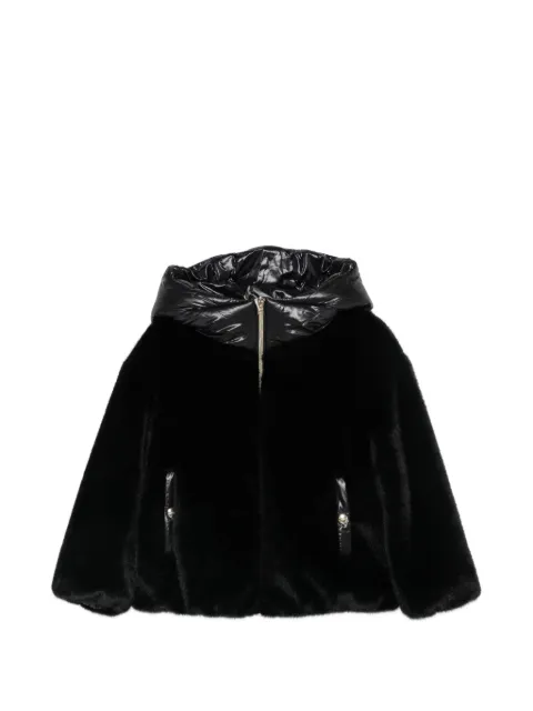 Herno Kids hooded faux-fur jacket