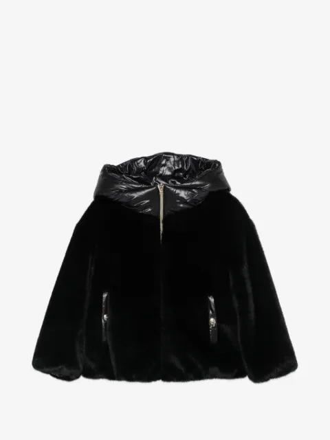 Herno Kids hooded faux-fur jacket