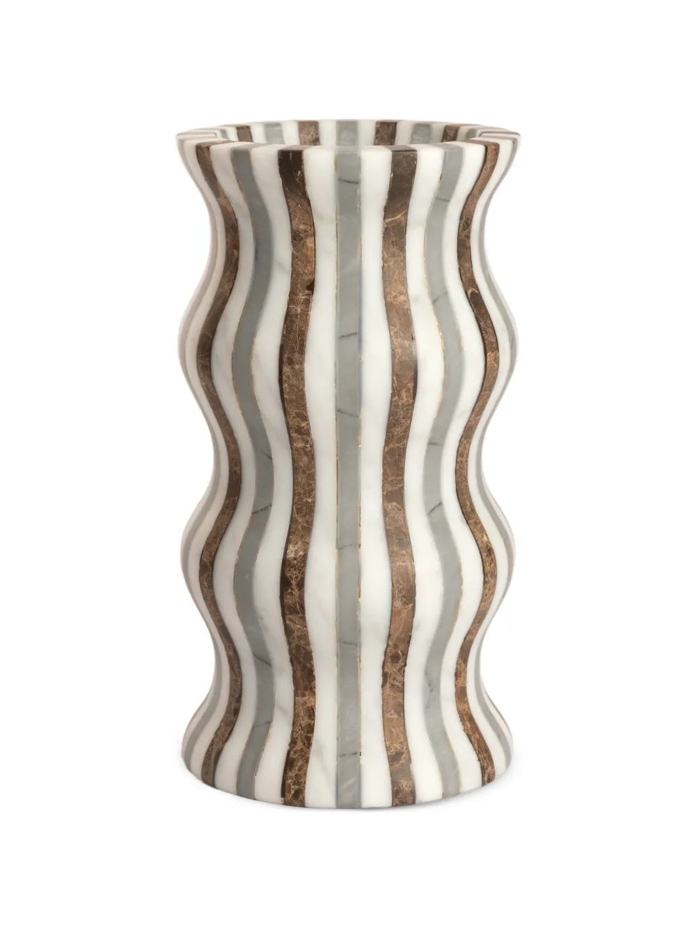 Editions Milano Versilia Tris wavy striped vase - Nude