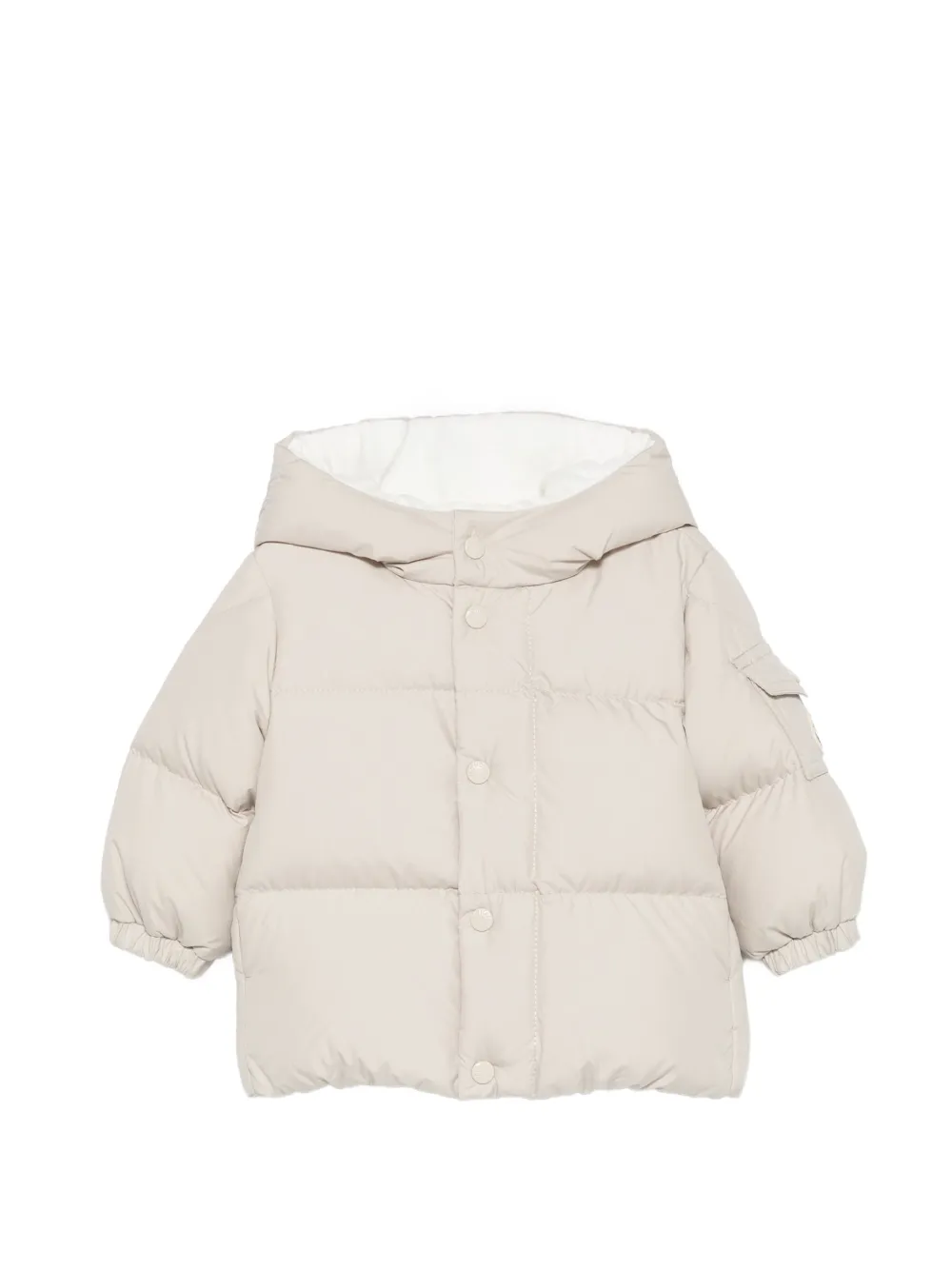 Moncler Enfant Gewatteerde jas met capuchon Beige