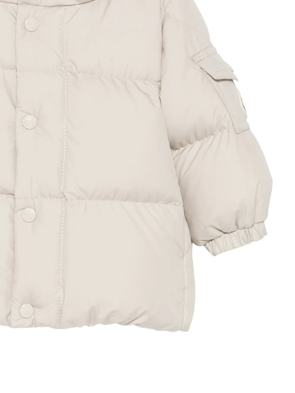 Moncler Enfant Gewatteerde jas met capuchon Beige