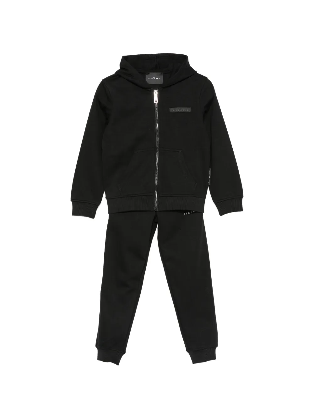 John Richmond Junior logo-plaque hooded tracksuit - Nero