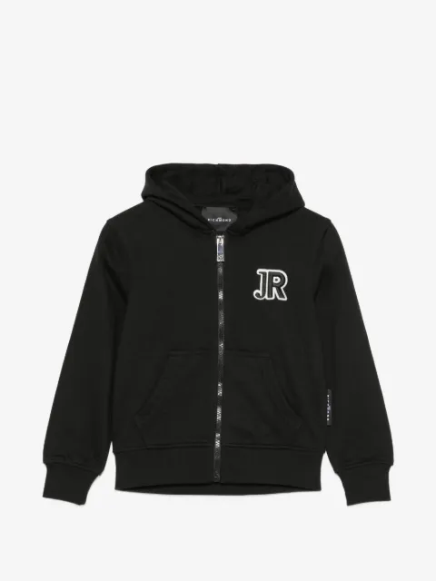 John Richmond Junior hoodie con parche del logo y cierre