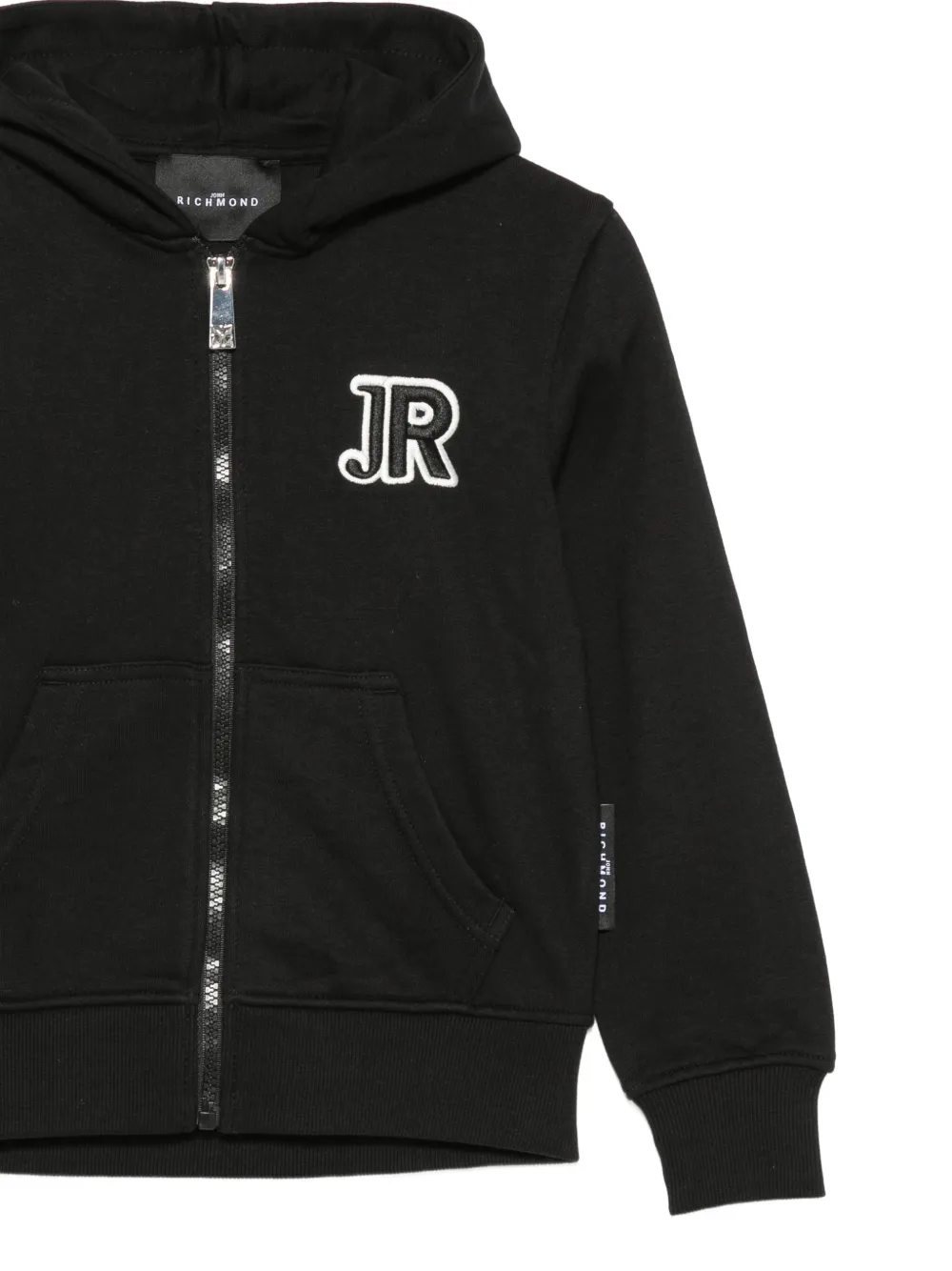 John Richmond Junior Hoodie met logopatch Zwart