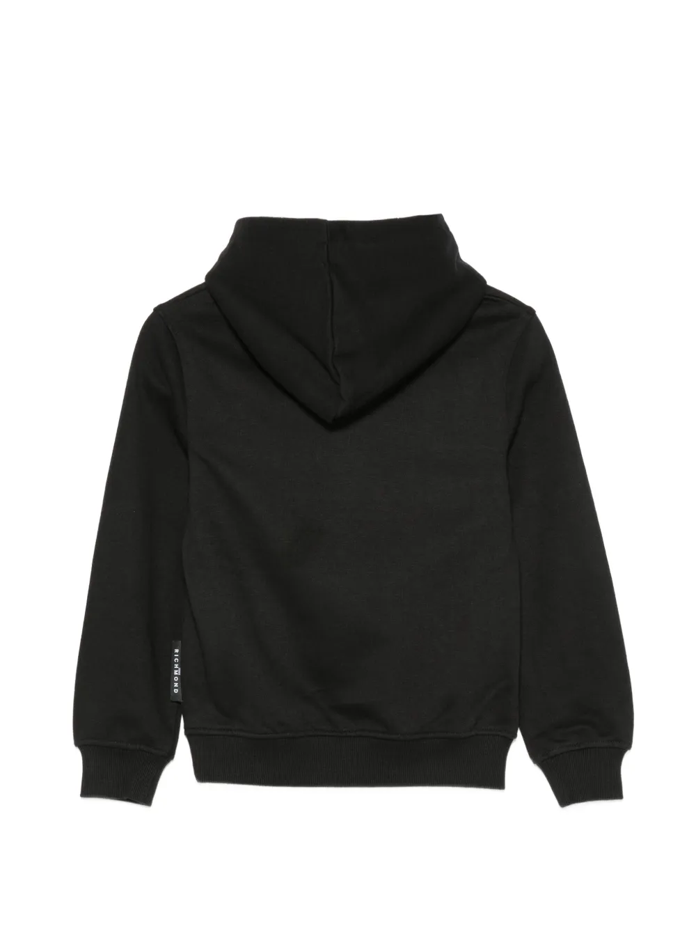 John Richmond Junior Hoodie met logo-patch en opgestikte zak Zwart